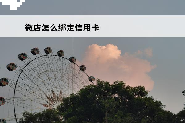 微店怎么绑定信用卡
