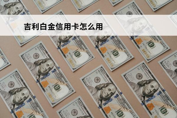 吉利白金信用卡怎么用
(吉利白金信用卡怎么用不了)