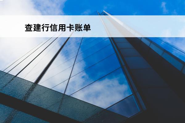 查建行信用卡账单
 