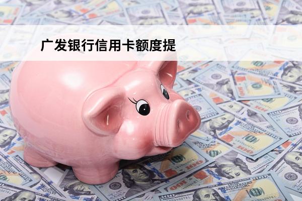 广发银行信用卡额度提