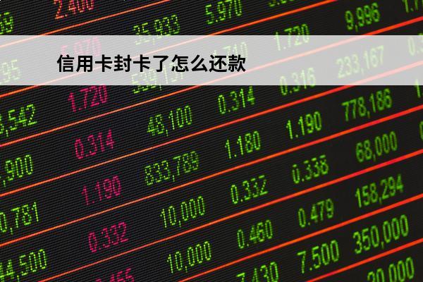 信用卡封卡了怎么还款
 信用卡封卡了怎么还款不了