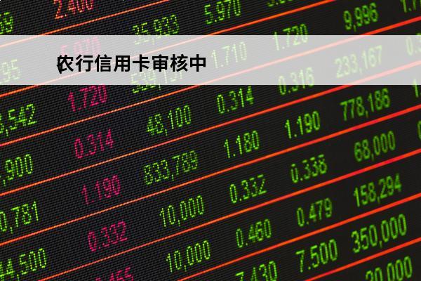 农行信用卡审核中
(农行信用卡审核中然后就查不到了)