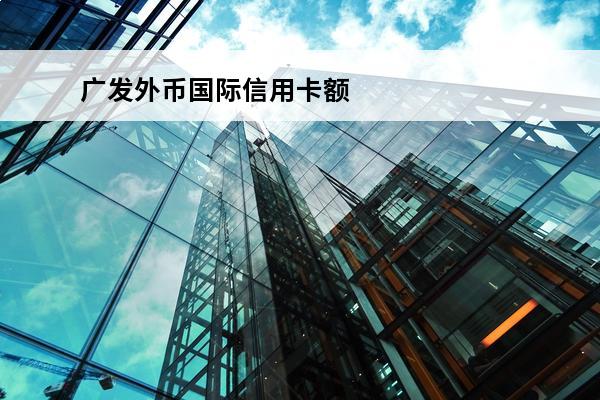 广发外币国际信用卡额度
 广发银行外币国际卡
