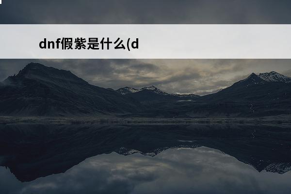 dnf假紫是什么(dnf假紫是什么装备2020)