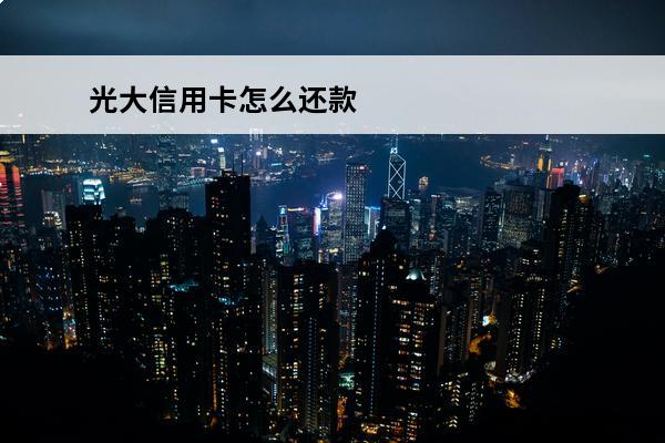 光大信用卡怎么还款
