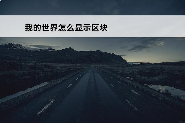 我的世界怎么显示区块
