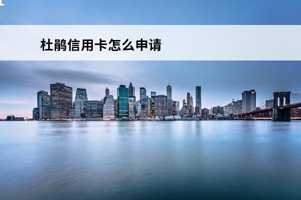 杜鹃信用卡怎么申请
