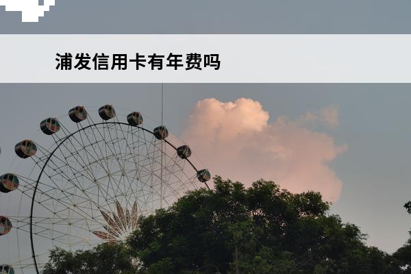 浦发信用卡有年费吗
