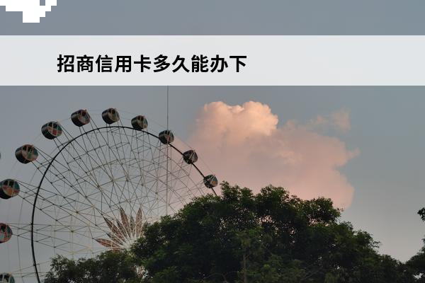 招商信用卡多久能办下
