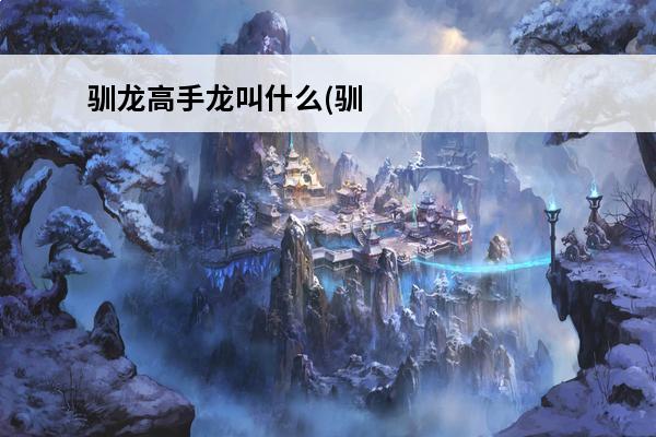 驯龙高手龙叫什么(驯龙高手龙图鉴大全)
