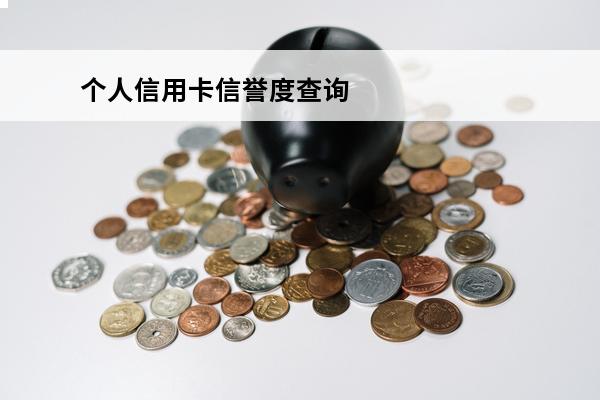 个人信用卡信誉度查询