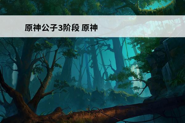原神公子3阶段 原神