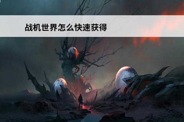 战机世界怎么快速获得
