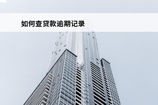 如何查贷款逾期记录
