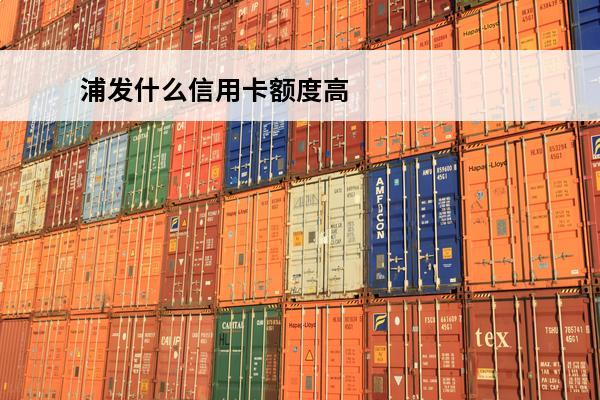 浦发什么信用卡额度高
(浦发什么信用卡额度高一些)