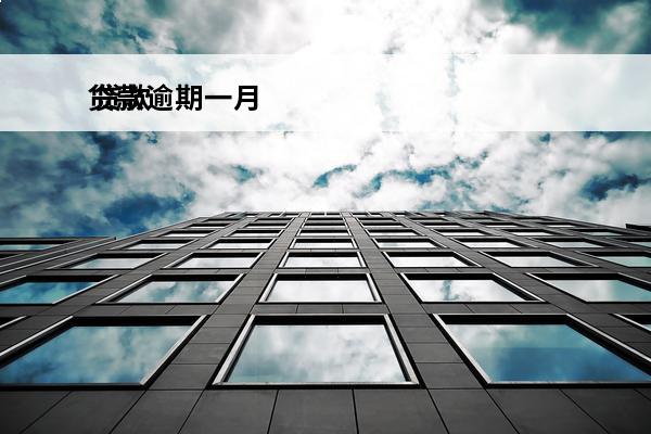 贷款逾期一月
 贷款逾期一月怎么办