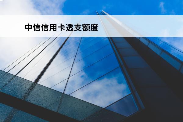 中信信用卡透支额度
