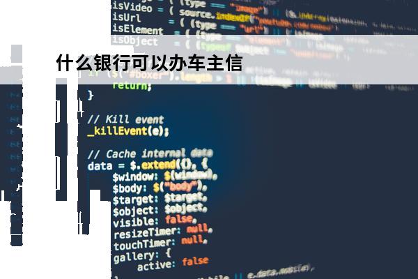 什么银行可以办车主信