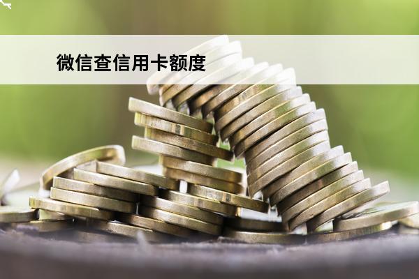 微信查信用卡额度
 
