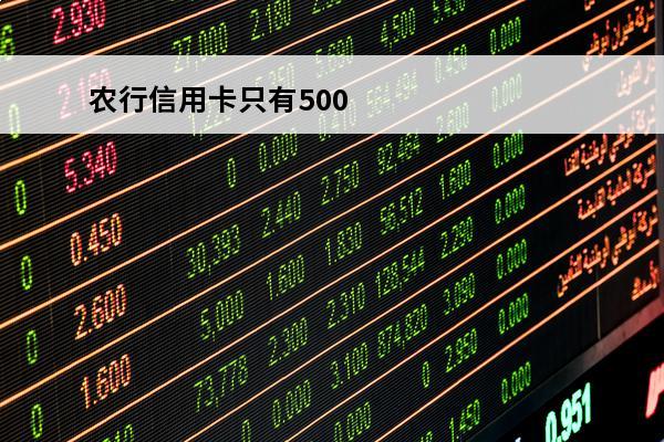 农行信用卡只有500