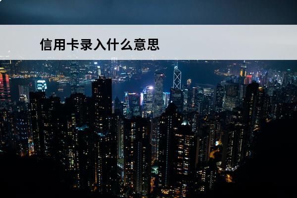 信用卡录入什么意思
