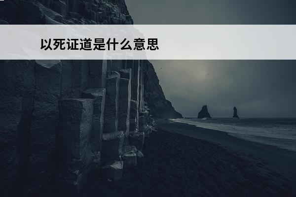以死证道是什么意思 
