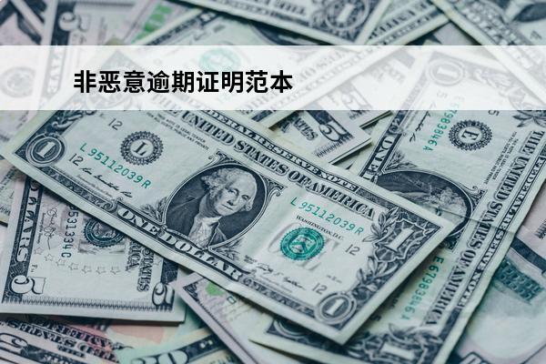 非恶意逾期证明范本
