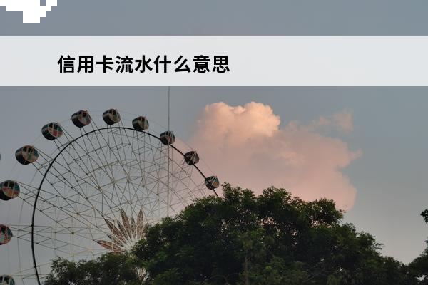 信用卡流水什么意思

