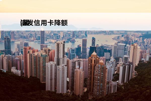 浦发信用卡降额
(浦