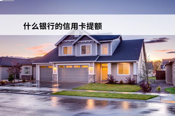 什么银行的信用卡提额