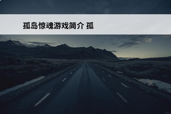 孤岛惊魂游戏简介 孤