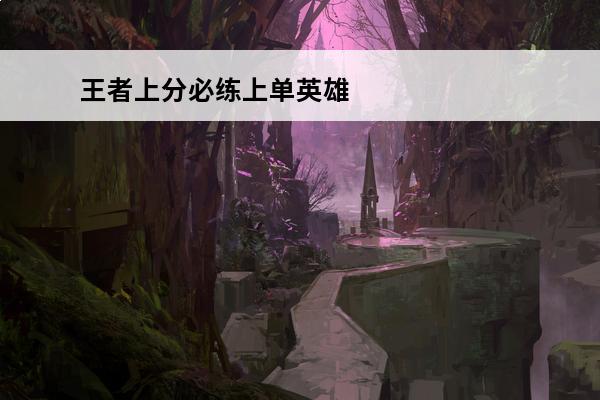 王者上分必练上单英雄