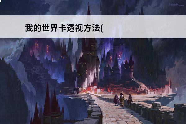 我的世界卡透视方法(我的世界手游如何卡透视)