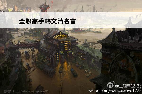 全职高手韩文清名言 全职高手韩文清叶修什么关系