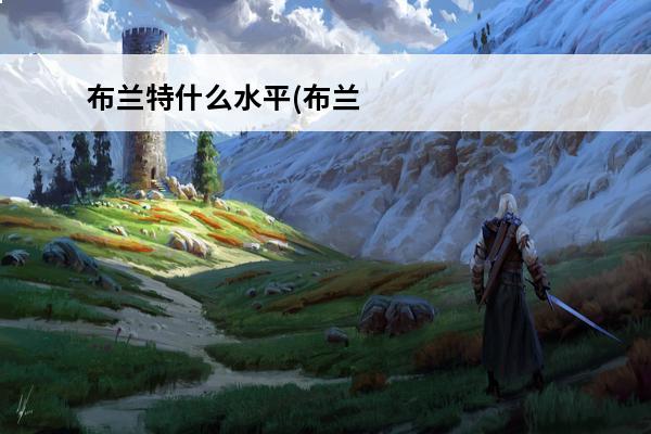 布兰特什么水平(布兰特废了)